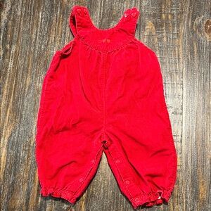 Vintage Red Kids Corduroy Overalls